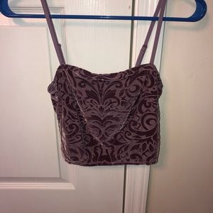 ☀️Purple velvet cropped tank